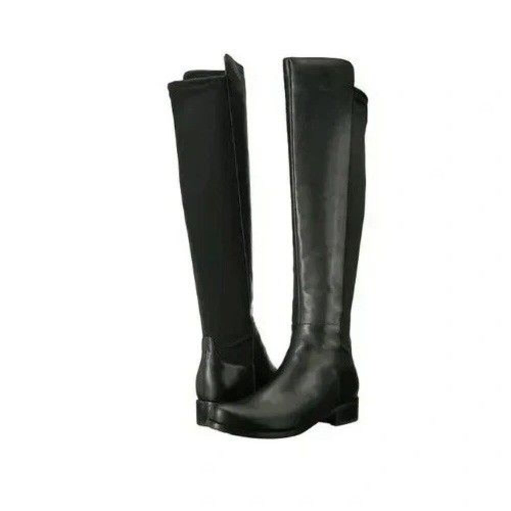 Blondo Velma Women 7.5 / 38.5 Black Leather Textile Waterproof Over Knee Boots